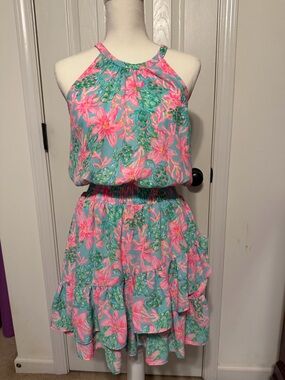Lilly Pulitzer Pink and Green Floral Dress